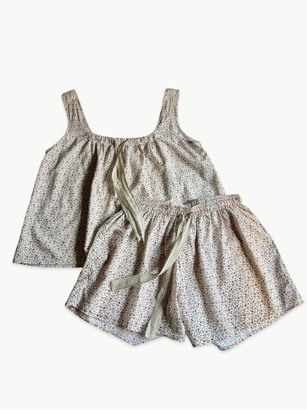 Christy Dawn Leni Set Size Small Creme Strawberry Regenerative Cotton Pajama Set